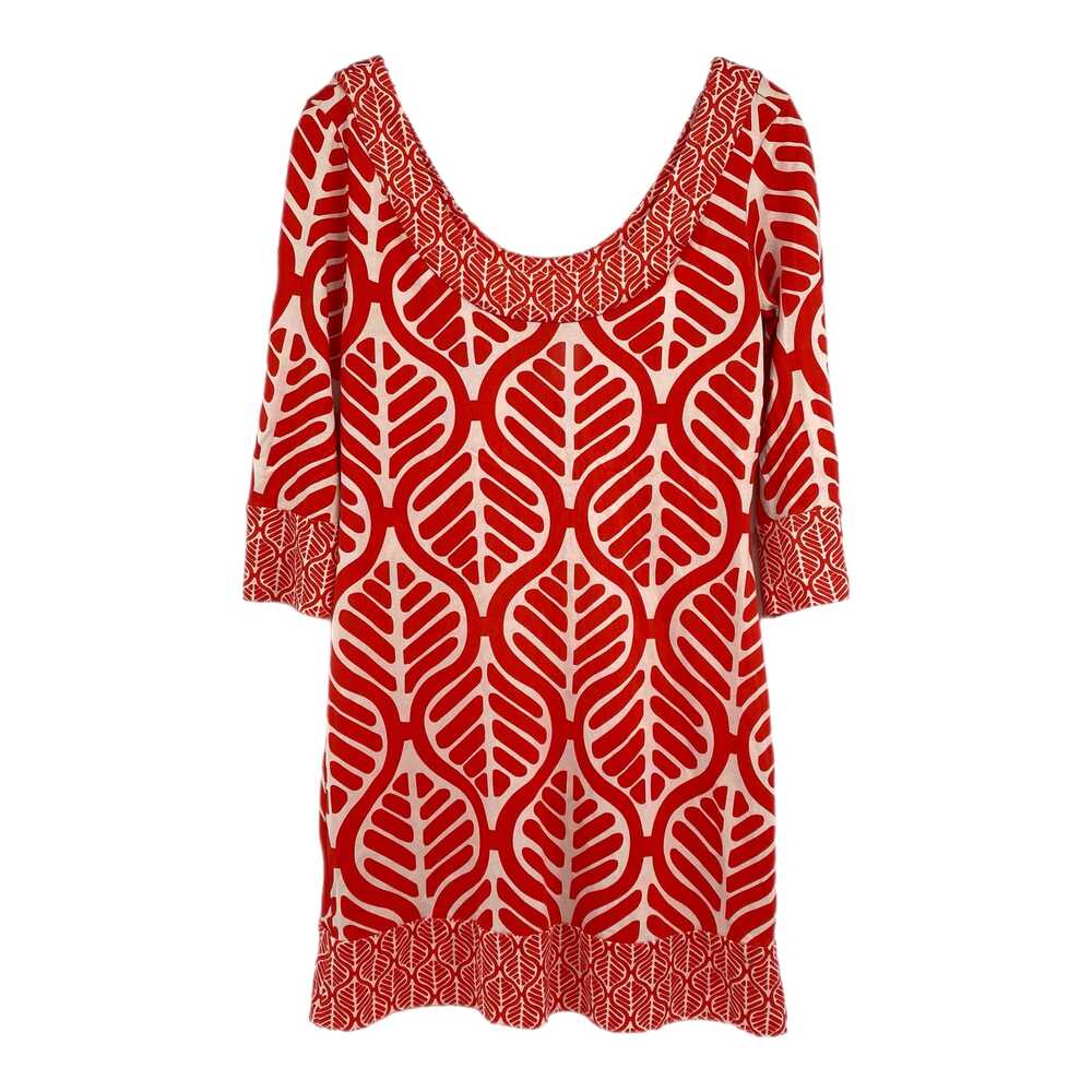 Diane Von Furstenberg Red Cream Patterned Mini Dress | Womens 4